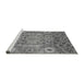 Sideview of Machine Washable Abstract Gray Modern Rug, wshabs3793gry