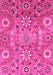 Machine Washable Abstract Pink Modern Rug, wshabs3793pnk