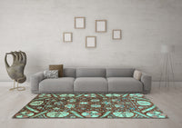 Machine Washable Abstract Light Blue Modern Rug, wshabs3794lblu