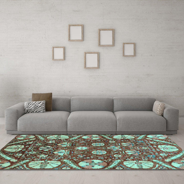 Machine Washable Abstract Light Blue Modern Rug in a Living Room, wshabs3794lblu