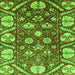 Square Abstract Green Modern Rug, abs3794grn