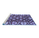 Sideview of Machine Washable Abstract Blue Modern Rug, wshabs3794blu