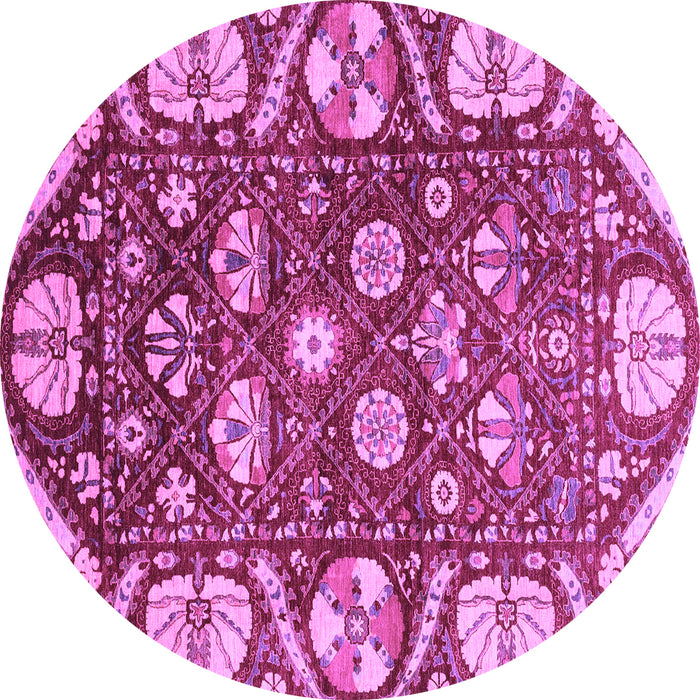 Round Abstract Purple Modern Rug, abs3794pur