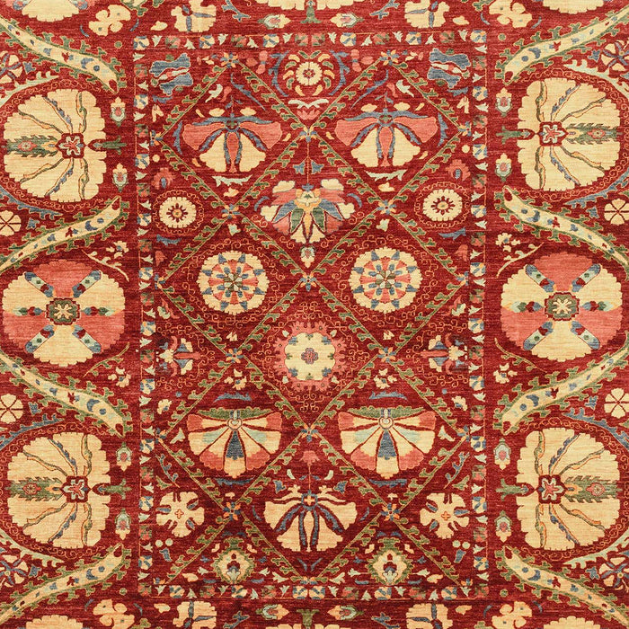 Machine Washable Abstract Red Rug, wshabs3794