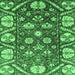 Square Abstract Emerald Green Modern Rug, abs3794emgrn