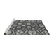 Sideview of Machine Washable Abstract Gray Modern Rug, wshabs3794gry