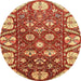 Round Abstract Red Modern Rug, abs3794