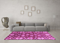 Machine Washable Abstract Purple Modern Rug, wshabs3794pur