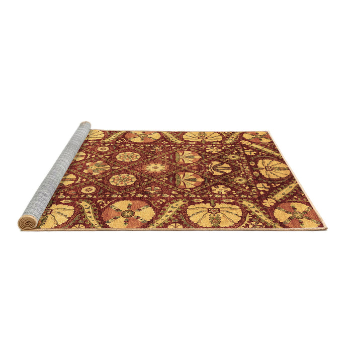 Sideview of Machine Washable Abstract Brown Modern Rug, wshabs3794brn