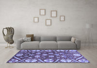 Machine Washable Abstract Blue Modern Rug, wshabs3794blu