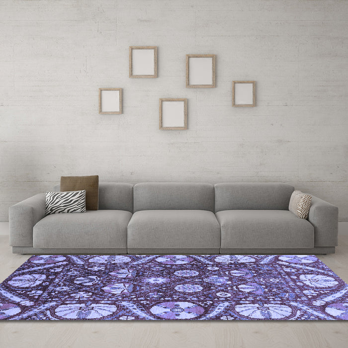 Machine Washable Abstract Blue Modern Rug in a Living Room, wshabs3794blu