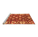 Sideview of Machine Washable Abstract Orange Modern Area Rugs, wshabs3794org