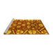 Sideview of Machine Washable Abstract Yellow Modern Rug, wshabs3794yw