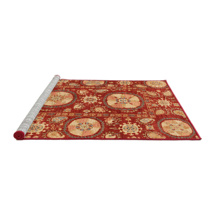 Sideview of Machine Washable Abstract Orange Rug, wshabs3795