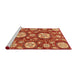 Sideview of Machine Washable Abstract Orange Rug, wshabs3795