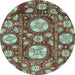 Round Abstract Light Blue Modern Rug, abs3795lblu