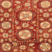 Square Machine Washable Abstract Orange Rug, wshabs3795