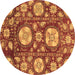 Round Machine Washable Abstract Brown Modern Rug, wshabs3795brn