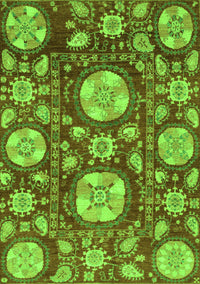 Abstract Green Modern Rug, abs3795grn