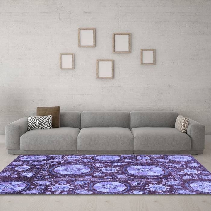 Machine Washable Abstract Blue Modern Rug in a Living Room, wshabs3795blu