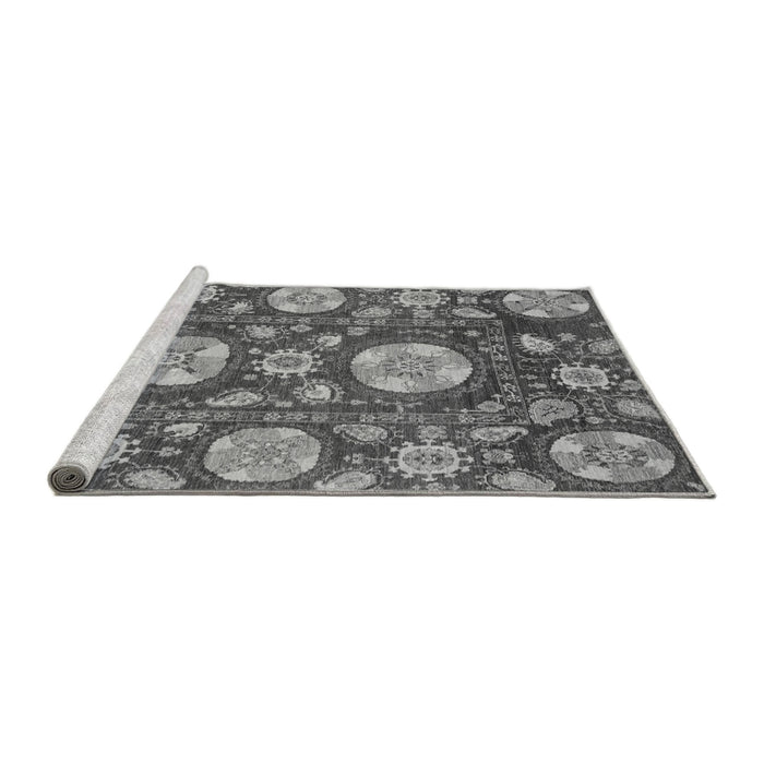 Sideview of Machine Washable Abstract Gray Modern Rug, wshabs3795gry