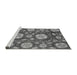 Sideview of Machine Washable Abstract Gray Modern Rug, wshabs3795gry