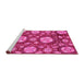 Sideview of Machine Washable Abstract Pink Modern Rug, wshabs3795pnk