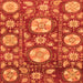 Square Machine Washable Abstract Orange Modern Area Rugs, wshabs3795org