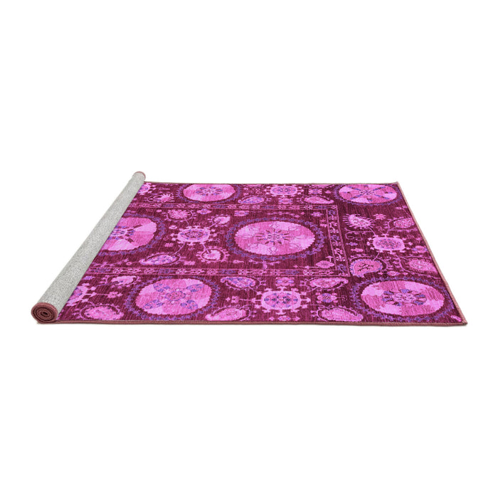 Sideview of Machine Washable Abstract Purple Modern Area Rugs, wshabs3795pur