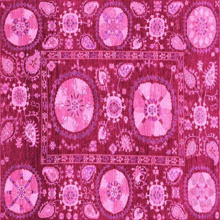 Square Abstract Pink Modern Rug, abs3795pnk