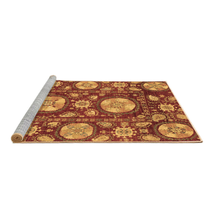 Sideview of Machine Washable Abstract Brown Modern Rug, wshabs3795brn