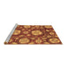 Sideview of Machine Washable Abstract Brown Modern Rug, wshabs3795brn