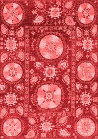 Abstract Red Modern Rug, abs3795red