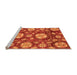 Sideview of Machine Washable Abstract Orange Modern Area Rugs, wshabs3795org