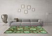 Machine Washable Abstract Turquoise Modern Area Rugs in a Living Room,, wshabs3795turq