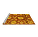 Sideview of Machine Washable Abstract Yellow Modern Rug, wshabs3795yw