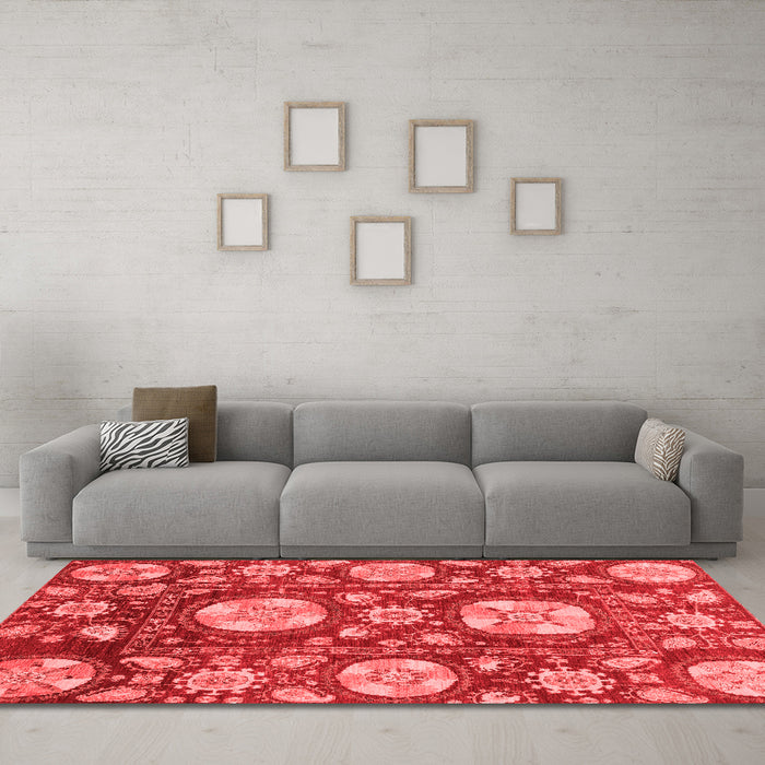 Modern Red Washable Rugs