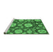 Sideview of Machine Washable Abstract Emerald Green Modern Area Rugs, wshabs3795emgrn