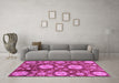 Machine Washable Abstract Purple Modern Area Rugs in a Living Room, wshabs3795pur