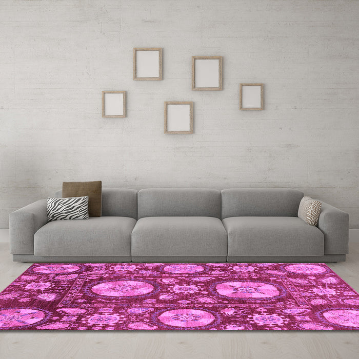 Machine Washable Abstract Purple Modern Area Rugs in a Living Room, wshabs3795pur