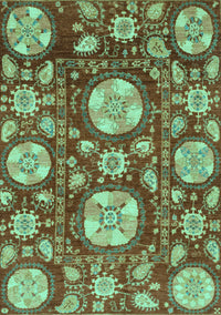 Abstract Turquoise Modern Rug, abs3795turq