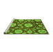 Sideview of Machine Washable Abstract Green Modern Area Rugs, wshabs3795grn