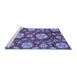 Sideview of Machine Washable Abstract Blue Modern Rug, wshabs3795blu