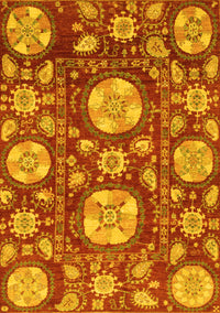 Abstract Yellow Modern Rug, abs3795yw