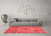 Machine Washable Abstract Red Modern Rug, wshabs3796red