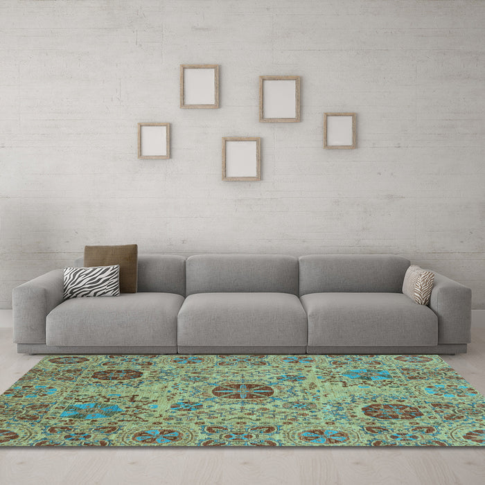 Machine Washable Abstract Light Blue Modern Rug in a Living Room, wshabs3796lblu