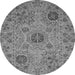 Round Abstract Gray Modern Rug, abs3796gry