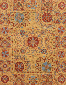 Abstract Yellow Modern Rug, abs3796