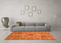 Machine Washable Abstract Orange Modern Rug, wshabs3796org