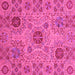 Square Machine Washable Abstract Pink Modern Rug, wshabs3796pnk